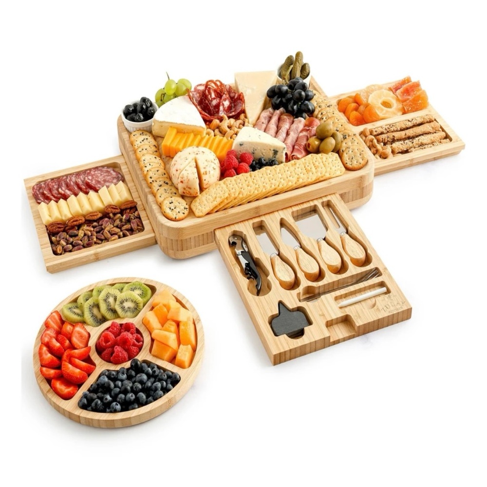 Deluxe Charcuterie Board - Bamboo Cheese Board
Platter Set